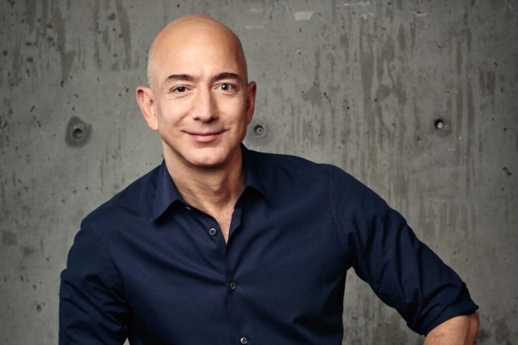 Retrato del empresario Jeff Bezos fundador de Amazon y Blue Origin