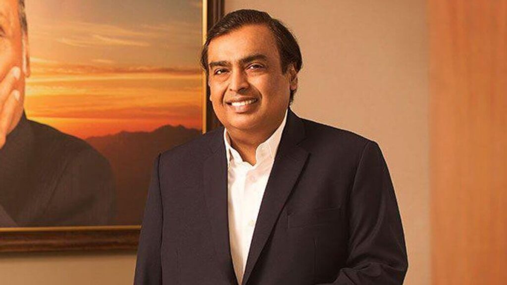 Retrato del empresario Mukesh Ambani fundador de Reliance Industries
