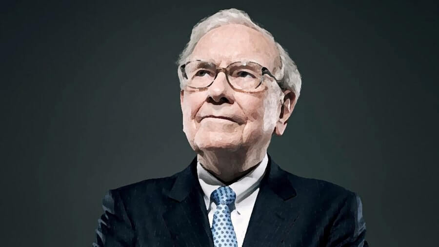 Retrato del empresario Warren Buffett fundador de Berkshire Hathaway